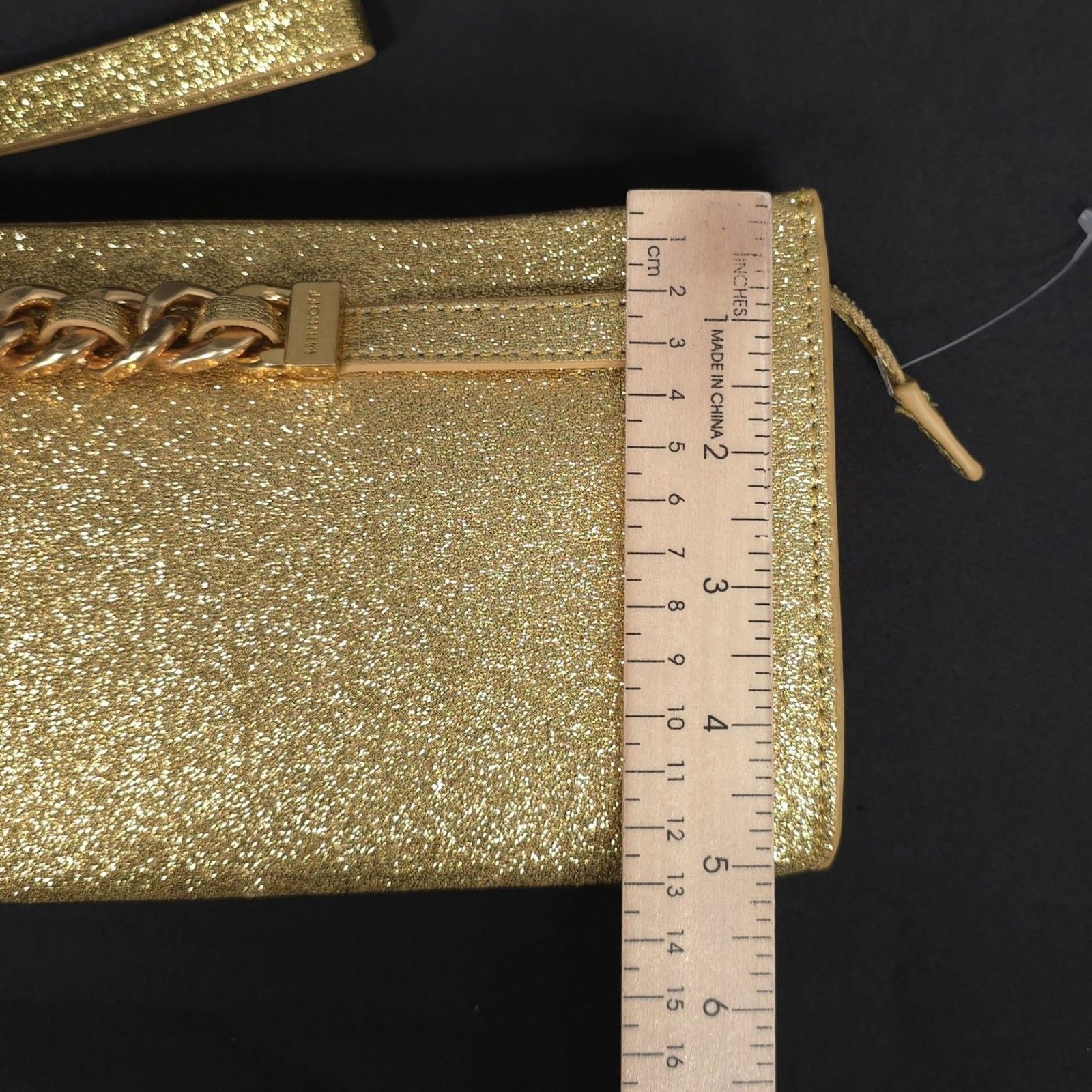 Rebecca Minkoff Womens New Wristlet Bag Curb Link Clutch Gold Hf24tgfclt — image 3 of 8